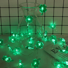 Shamrock St Patrick's Day string lights green 13.12 ft