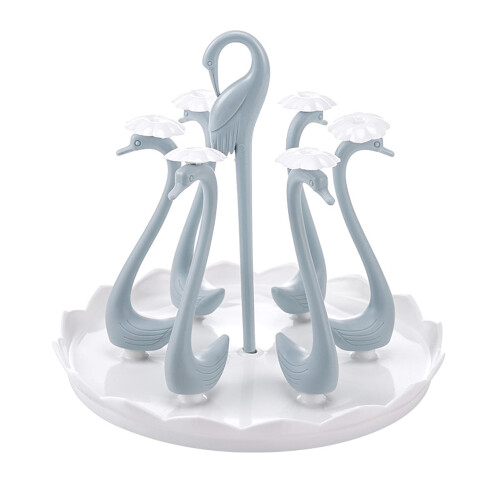 Suporte giratório para copos com design de cisne (1 unidade)