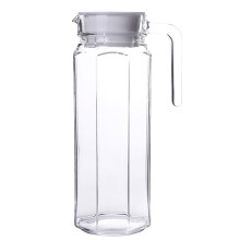 Sklenený džbán na nápoje s rúčkou a viečkom, 1,5 l