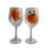 Orangefarbene, handbemalte Weingläser mit Kürbismotiv, 2er-Set 1