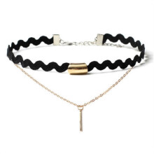 Collier ras-de-cou extensible en velours noir style gothique (1 pièce)