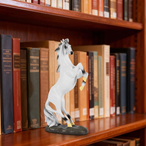 Statue de cheval debout blanche, sculpture décorative de 33,5 cm (13,2 pouces). 2