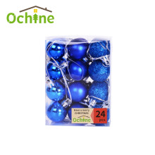 Plastic Christmas Balls Blue 1.18 Inch 24 Pack