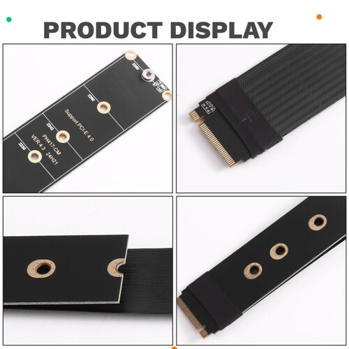 M.2 NVME Extension Cable for SSD  Card PCI-Express 4.0X4M Key Extender Cable for Solid Drive Riser Card L Shaped 1