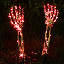 Piquets de mains squelettes LED étanches à piles (lot de 2)
