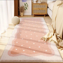 Non-slip soft bedroom rug flocking large bedside runner mat