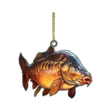 Green Bass Fish Christmas Ornament 2D Personalized