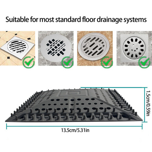 Square shower drain hair trap silicone 1 piece 2