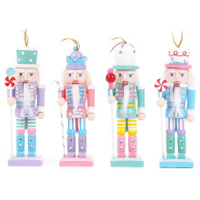 Ensemble de 4 figurines de soldats en bois Casse-Noisette de Noël, 12 cm