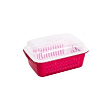 Panier d'égouttage rectangulaire à double paroi avec couvercle