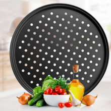 Round pizza pan with holes 11 inch nonstick steel