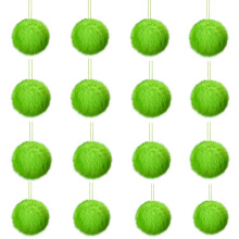 Lime Green Faux Fur Christmas Balls 2.36 inch 16 pcs