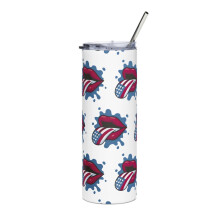 Stainless Steel Tumbler White USA Drinks