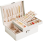 Wattne Jewelry Organizer Box PU Leather 2-Layer White 1