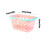 Panier de douche en plastique rose avec poignée 3