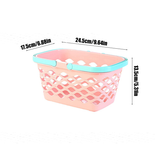Panier de douche en plastique rose avec poignée 2