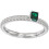 Emerald sterling silver ring single stone 1