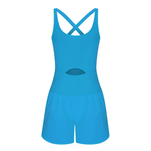 Women's moisture-wicking running romper sky blue S 2