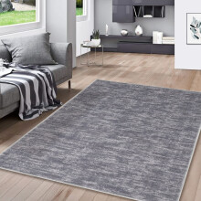 Machine Washable Runner Rug Grey Low-Pile 2x8 ft