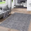 Machine Washable Runner Rug Grey Low-Pile 2x8 ft 1