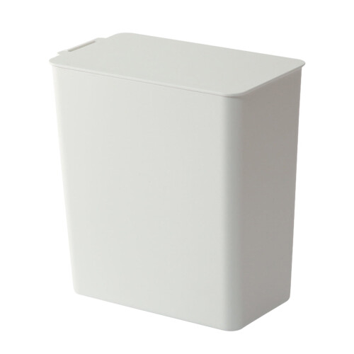 QTBIUQ rectangular plastic trash can with lid white 1.5L