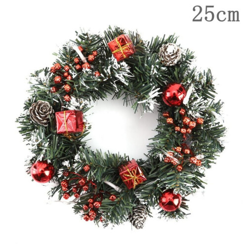 Artificial Christmas Garland with LED Lights and Pine Cones
