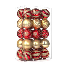Red and Gold Shatterproof Christmas Ball Ornaments 30ct