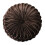 Round velvet cushion brown 13.7 inch solid pleated pillow 1