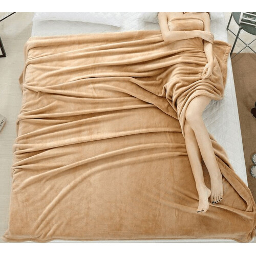 PAVEOS Flannel Blanket Soft Microfiber Brown 150x200cm