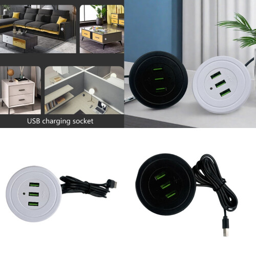 YIEMEEN recessed desk power socket with double USB 3-port 1