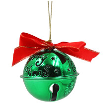 Christmas Bell Ornament Red White 6.3 cm