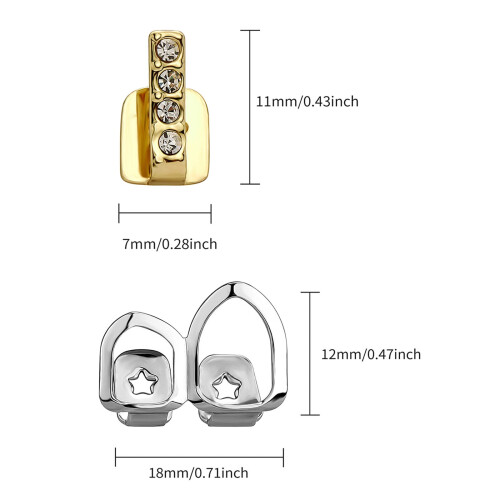 Teeth Grillz Elegant Single or Double Tooth Cap 2