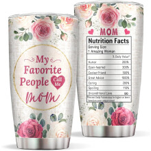 Stainless Steel Mom Tumbler 20 oz with Lid and Straw