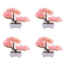 4X Artificial Plants Bonsai Small Tree Pot Fake Plant Flowers Potted Faux Bonsai A