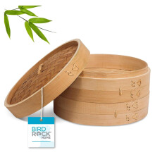 Bamboo Steamer 2-Tier 8-Inch for Dumplings and Veggies