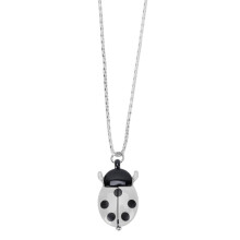 White Ladybug-Shaped Retro Pocket Watch Alloy 1 Piece