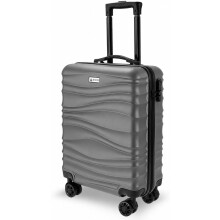 AVIO Wave Cabin Suitcase 55x40x20cm - Lightweight Hard Shell Cabin Luggage with 4 Double Spinner Wheels, Telescopic Handle & Organised Interior