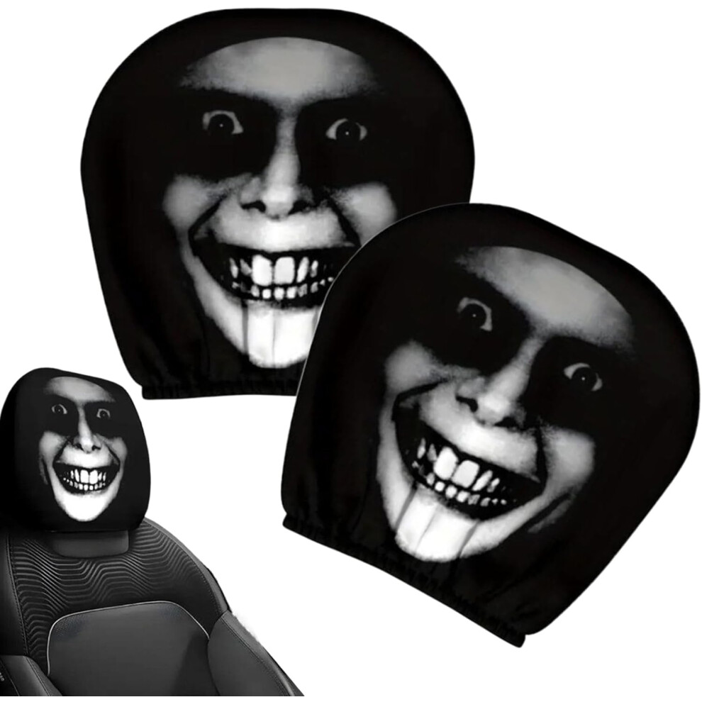 Funny Halloween Scary Car Seat Headrest Cover, 2Pcs Interior Accessories For Cars 5437706353614
