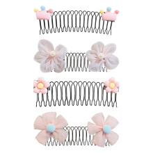 4 peignes côtés cheveux, barrettes fleurs, clips maintien forts, pour femmes filles