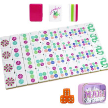160 akryylistä, 4-kerroksista kaiverrettua amerikkalaista mahjong-laattaa setti laukun kanssa