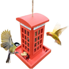Vogelvoeder - Rode Telefooncel Houten Vogelhuis