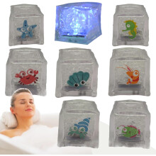 8pcs Multicolor LED Light Up Ice Cubes, Glowing Bath Cubes for Home