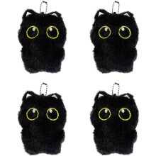 Llavero de gato de peluche, 4 unidades