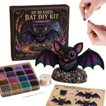 Mini 3D-helmieläinten DIY-setti, söpö lepakkohelmikirjontasetti
