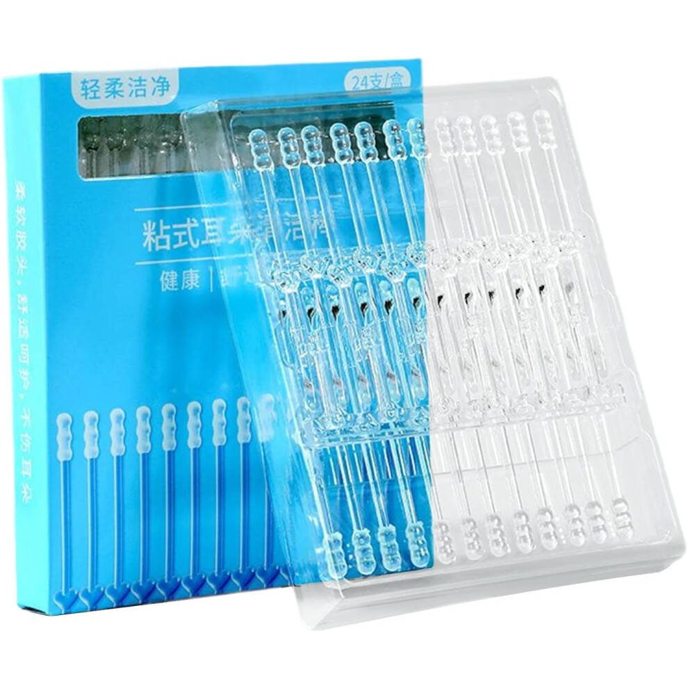 Oimg 24 Pieces Sticky Ear Cleaning Sticks, Reusable Ear Wax Removal Tool