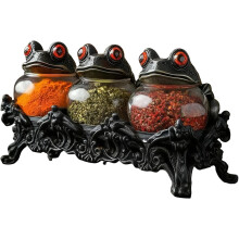 3 bocaux grenouille, déco cuisine, stockage