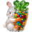 25cm Easter Bunny Candy Jar, Portable Cookie Storage Table Decor 1