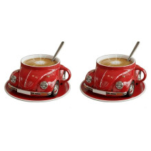 2X Shaped Coffee Mug Heat Resist Funny Coffee Cup Large Capacity Handmade Decoration Cup for Coffee Lovers Red