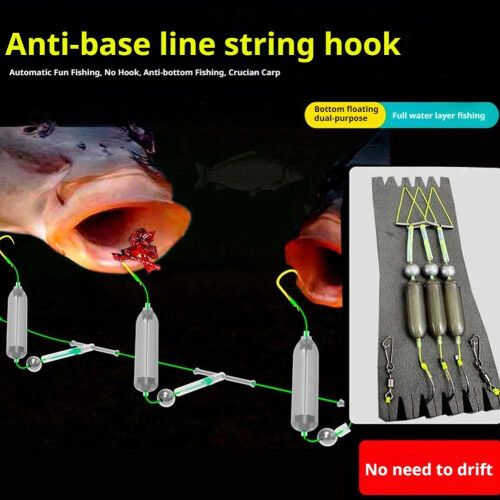 Fishing Triple Hook Reverse Bottom Line Free Floating Set 2