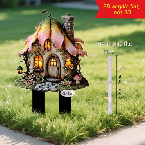 Dreamy Mushroom House Decor 2D Flat Garden Props 5-Pack 1